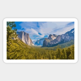 Yosemite Valley Painting Sticker